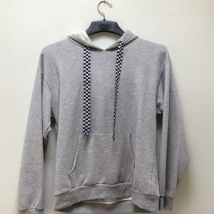 Grey Forever 21 Checkered Hoodie
